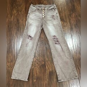 Women’s Distressed High-Rise Boot Cut Jeans